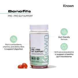 Probiotics for Gut Health - Prebiotic & Probiotic Support Gummies | Pineapple & Orange Flavour | 60 Two-a-Day Vegan Vitamin Gummies (Three Month’s Supply) 