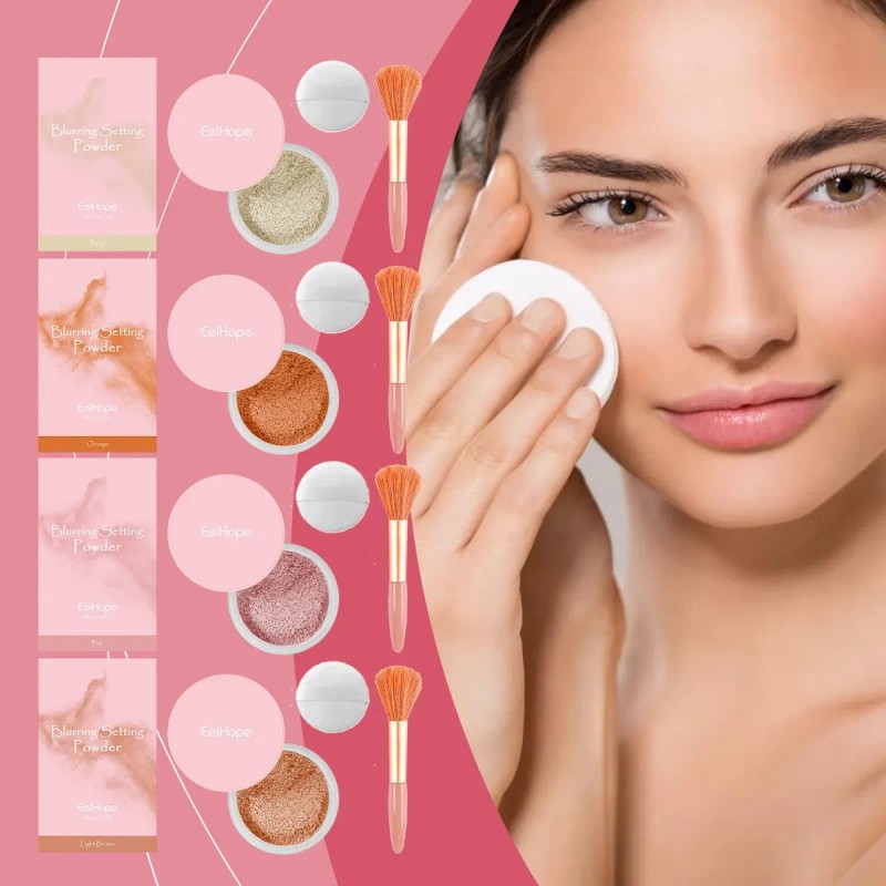 Polvo De Maquillaje Natural Con Corrector, Acabado Suave