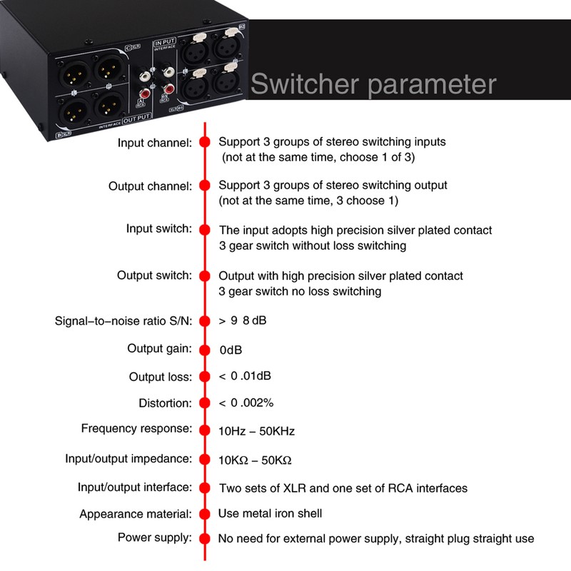 3 Input to 3 Output Fully Balanced XLR Signal Passive