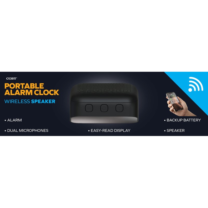 Coby Digital Alarm Clock with Powerful Speakers, Large LED Display