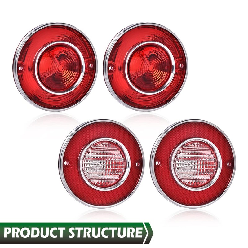 GRAND ORANGE Tail Lights Assembly Rear Lights with Backup Lights