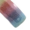 'Rainbow' Glitter Acrylic Square Barrette/Hair Clip In Silver Tone -