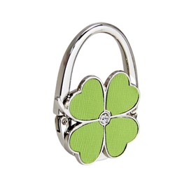 ASYKNM Table Handbag Holder:Foldable Non-Slip Handbag Hook Silver Set Clover