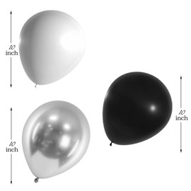 White Black Silver Balloons 10 Inch Happy Birthday Balloons Hen Party Balloons White Black Silver Balloons for Graduation Birthday Wedding Baby Shower Party Decorations 30 Pack