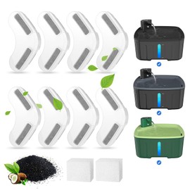 Kittyspout Cat Fountain Filter, 8 Filters for Cat Drinking Fountain + 2 Sponges, Filter for Drinking Fountain for Cat Drinking Fountain Dog Drinking Fountain