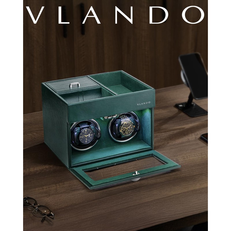 Vlando Automatic Double Watch Winder - Watch Winder Box with