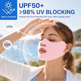 UPF 50+ UV Face Mask for Women - Ice Silk Sun Protection
