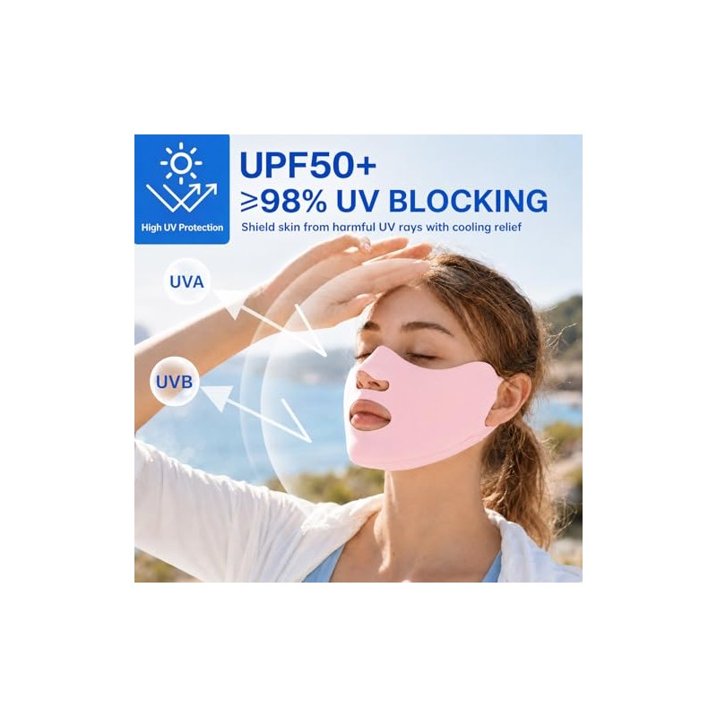 UPF 50+ UV Face Mask for Women - Ice Silk