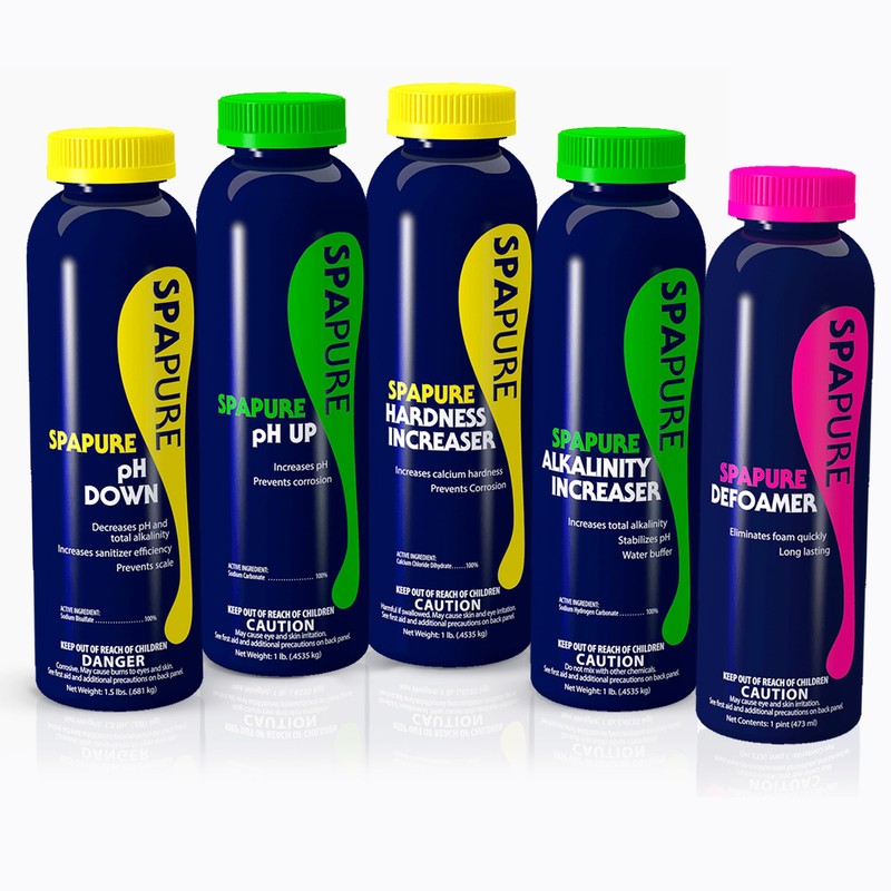 Spapure Hot Tub Chemical Balancing Maintenance Kit Includes Alkalinity Increaser,