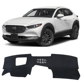 Hugeek Dashboard Cover Mat for Mazda 2020-2025 2026 CX-30 CX30 Accessories (with HUD) Black Flannel Material Anti-Slip Dash Cover Mat Sunshade Glare UV Rays Protector