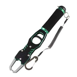 Vartin Fish Lip Gripper，40LB Stainless Steel Fish clamp with Scale - Professional Fishing Pliers Tool, Non-Slip Foam Handle, Built-in Weighing & Lanyard for Anglers，Green