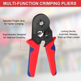 TNOMSNO Crimping Tool, Crimper Crimping Tool, Self-Adjusting Crimping Tool, Ergonomic Handle Crimp Tool for AWG23-7/0.25-10 mm²