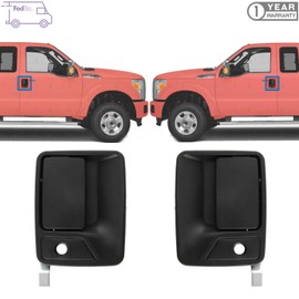 Autoelements Door Handle Front Exterior Set of 2 Textured Black for 1999-2016 Ford F-250 F-350 F-450 Super Duty Direct Replacement 4C3Z2522405AAA 4C3Z2522404AAA