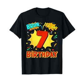 Bruh It's My 7th Birthday 7 Year Old Comic Birthday Party T-Shirt