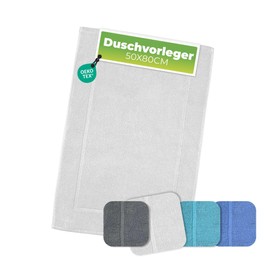 etérea Carli Classic Bath Mat, Terry Towelling, 100% Cotton, Bath Mat, Quick-Drying, 850 GSM Bath Mat, 50 x 80 cm, White