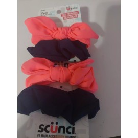 scünci (Lot of 2) Scunci Hair Scrunchies 2 pk Hot Pink & Black