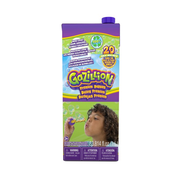 Gazillion Bubbles, Original Premium Bubbles 1L Box: Giant, Vibrant, And