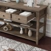 Rustic Console Table Hallway Table with Drawers and Storage for