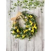Lulu's Lulu's Mimosa Spring Wreath, Artificial Flower, Natural Wreath, Size: