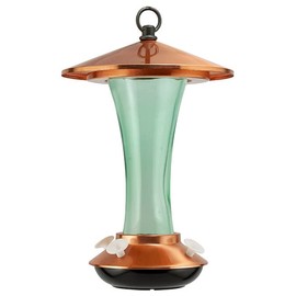 Panacea Woodlink Mid-Century Coppertop Hummingbird Feeder, 15 oz., Green, 11.5''H