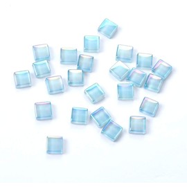 BTMIEY Crystal Mosaic Tiles Assorted Colors 200pcs/Bag Square Glass Mosaic Tiles for DIY Crafts Supplier Laser Mosaic Tile Creative Art Material (Sky Blue)