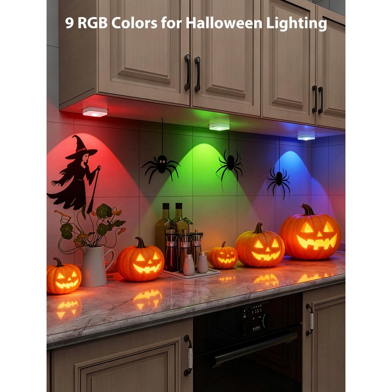 GBEAST 6 Pack Under Cabinet Lighting, Rechargeable Motion Sensor Puck