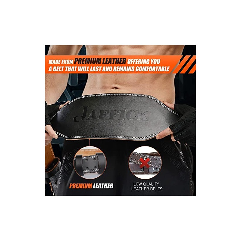Jaffick Weight lifting Belt for 7MM Leather Pro Power Gym