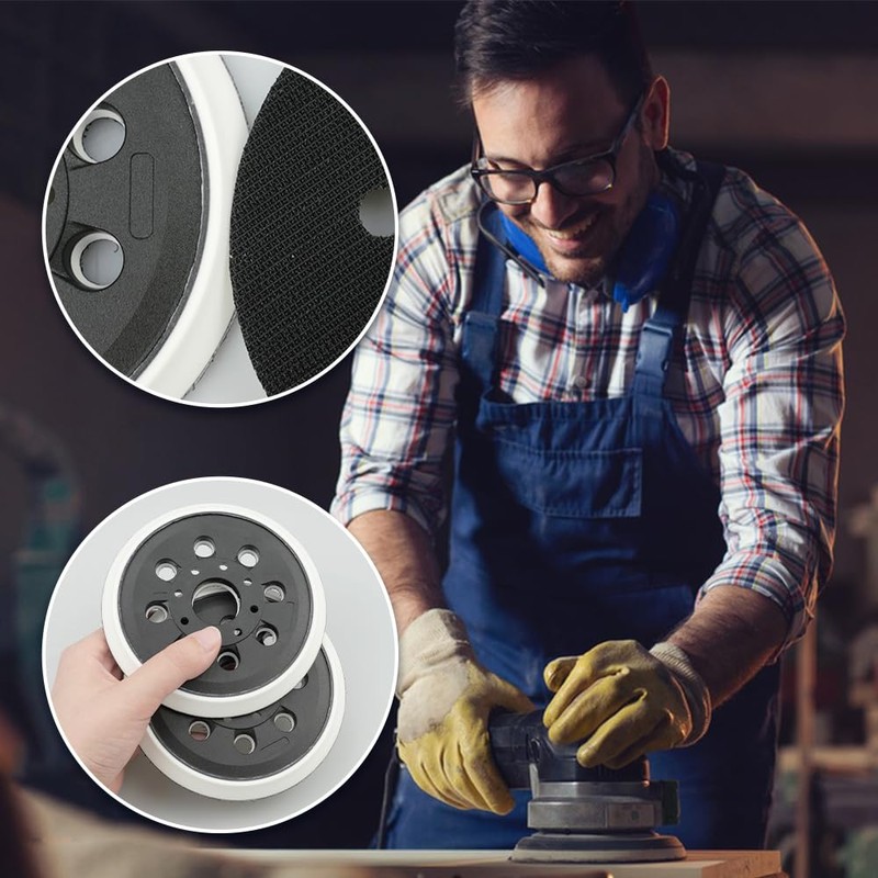 wocpvm 2 Orbital Sander Pads 5inch/123mm Backing Pad 8 Hole