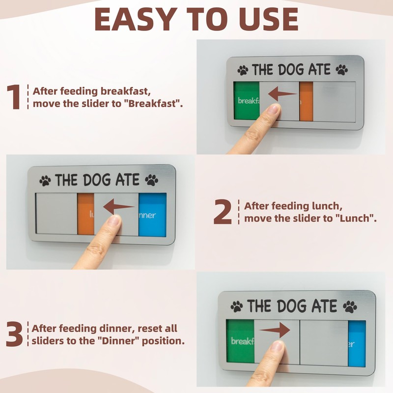 Dog Fed Sign- Dog Feeding Chart 3 Times A Day,Pet