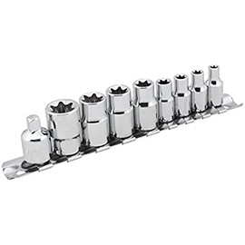 Wilmar W1338 Chrome Vanadium External Star Socket Set, 9 Piece