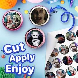 30 x Edible Cupcake Toppers – Harlequin Hero Inspired Collection of Edible Cake Decorations | Uncut Edible on Wafer Sheet