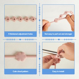 Jkevow Toy Straps for Baby, 4 Pack Adjustable Silicone Toy Safety Straps for Stroller, High Chair, Car Seat, Teething Toy, Cribs, Food Grade Silicone, BPA Free, Multi Colors (Blue+Green+Gray+Beige)