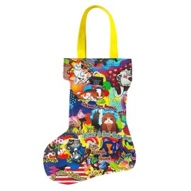 Two Lumps of Sugar Kitty-tude Stocking - Durable Christmas Stockings, Wine Tote Bag, Reusable, Lightweight Beverage Carrier, Ideal for Holidays, Travel, Teacher's Gift, Wine Lovers Accessories