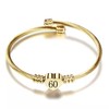 KunBead 60th Birthday Love Heart Gold Tone Bracelets for Women