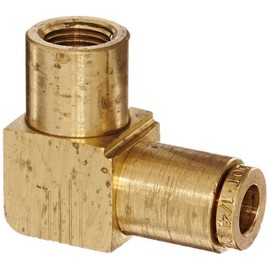 Eaton Weatherhead 1870X4 Brass CA360 D.O.T. Air Brake Tube Fitting, 90 Degree Elbow, 1/8" NPT Female x 1/4" Tube OD