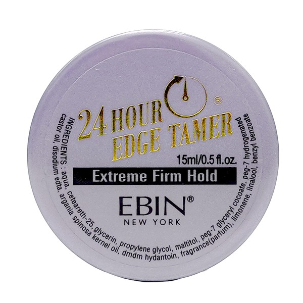 EBIN NEW YORK 24 Hour Edge Tamer - Extreme Firm Hold (0.5oz/ 15ml) - No Flaking, White Residue, Shine and Smooth texture with Argan Oil and Castor Oil