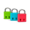 Thumbs Up Padhooks Unisex Youth Wall Hook Padlock, Red, Green,