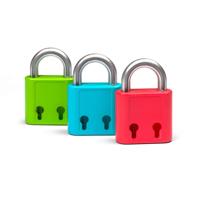 Thumbs Up Padhooks Unisex Youth Wall Hook Padlock, Red, Green,