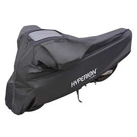 Hyperion Motorcycle Cover with Built-in Solar Charger: Medium Size Weatherproof Motorcycle Cover with Solar Panel for Outdoor Storage - All Season Heavy Duty Motorcycle, Scooter or Moped Cover