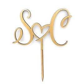 Tortenstecker personalisiert mit Buchstaben Hochzeit Cake topper Kuchendeckel Tortenfigur