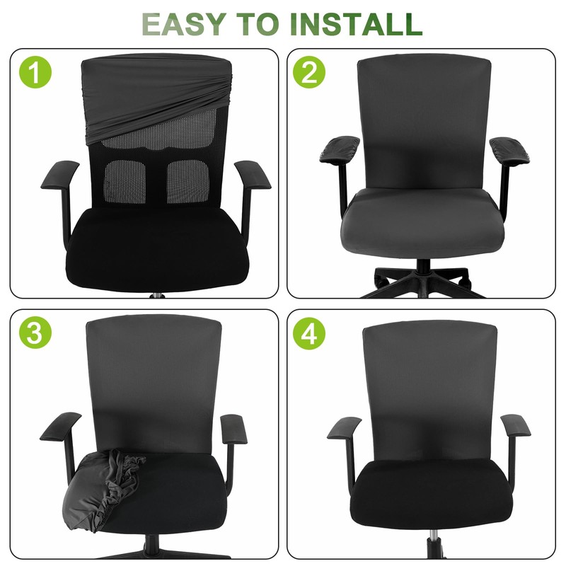Tallew 4 Pcs Office Chair Covers Set Computer Universal Protective