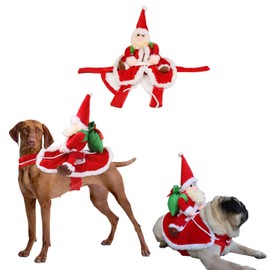 1 PCS Santa Claus Costumes Christmas Pet Dress Up Pet Cosplay Cat and Dog Costumes for Party (XL-1)
