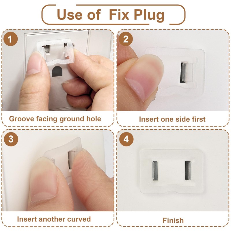 30 Pack Loose Outlet Plug Fix - Secure Plug Lock