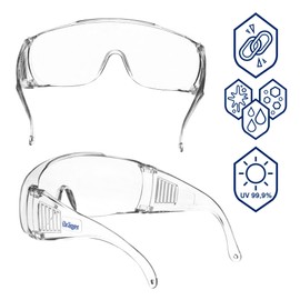 Dräger Schutzbrille X-pect 8110 | Überbrille auch für Brillenträger | Für Baustelle, Labor, Werkstatt und Fahrrad-Fahren | Leicht, klar und mit indirekter Belüftung | 3 St.