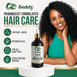 Seddy Aceite Para El Crecimiento Del Cabello Con Cafeína, Romero, Ricino, Biotina, Menta, Argán Y Jojoba - Aceite 100% Puro Y Natural Para Fortalecer 