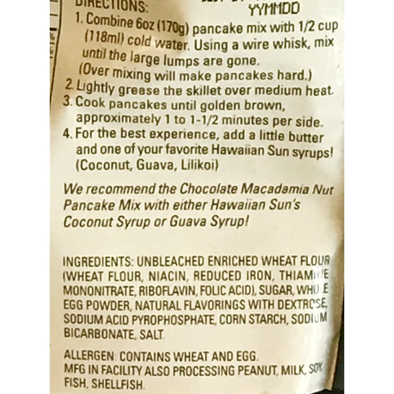 Hawaiian Natural Flavored Pancake Mix! Choose From Macadamia Nut Flavors!
