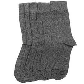 Britwear 6 x Kids Children Boys Girl Cotton Rich Plain School Socks Size:12-3 Colour:Grey