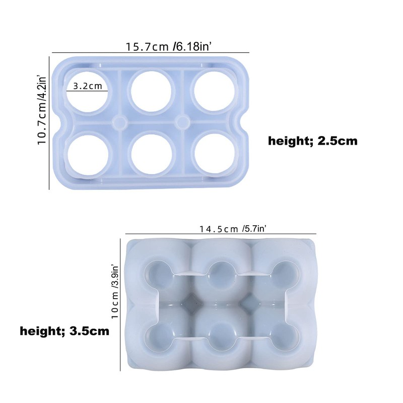 2 Pieces Egg Holder Silicone Resin Mold 6 Cups Egg