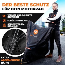 Pro2Protect Motorcycle Tarpaulin Black Orange Weatherproof Outdoor Tarpaulin for Moped Scooter Vespa Scooter, 100% Waterproof Garage Motorcycles Cover Motorcycle Cover Accessories