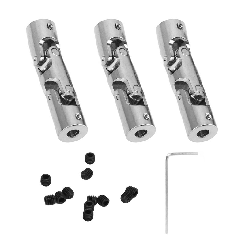 3Pcs 5mm to 5mm Inner Dia Rotatable Universal Steering Shaft
